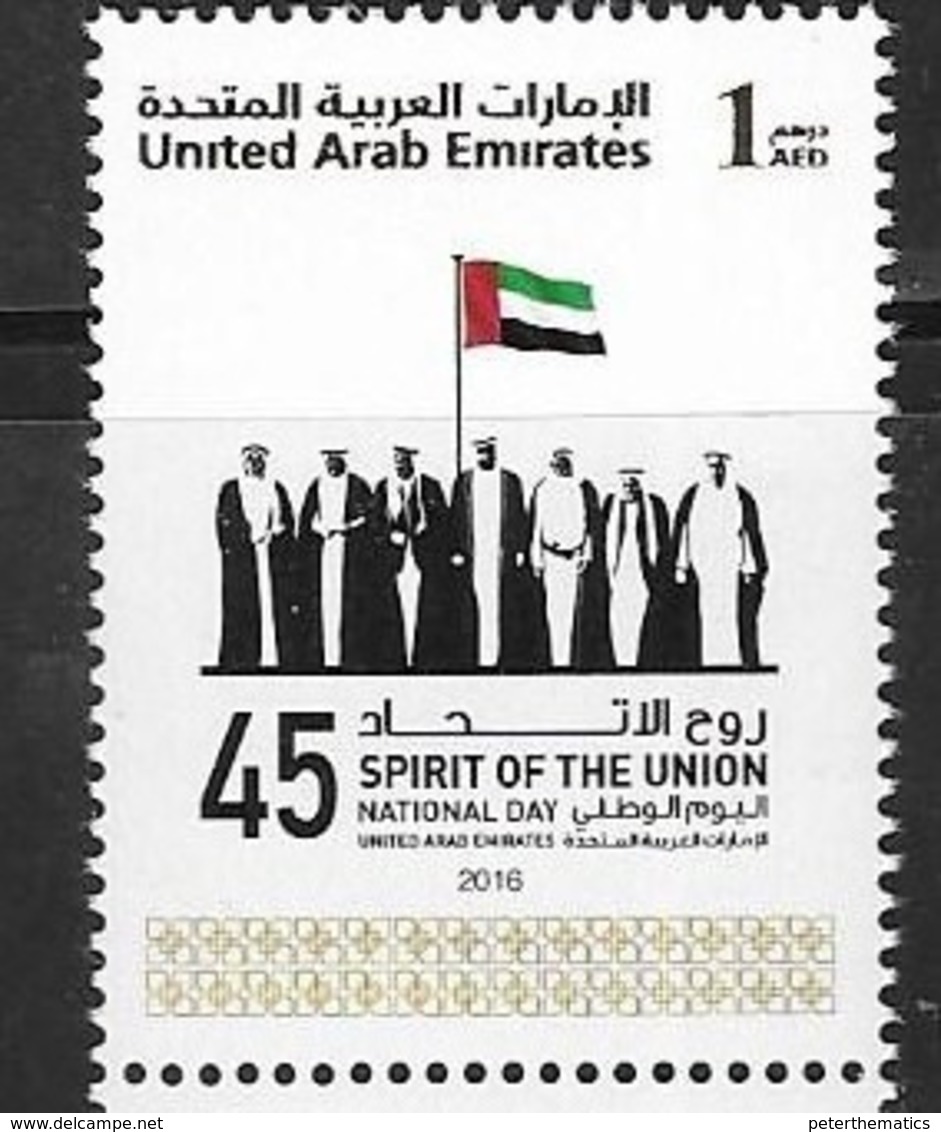 UAE, 2016, MNH, SPIRIT OF THE UNION, FLAGS, NATIONAL DAY, 1v - Stamps