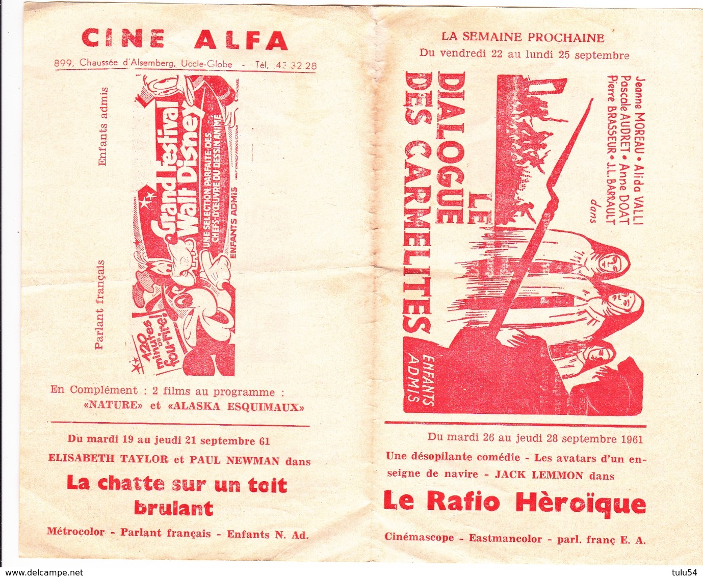 Uccle  Ciné  "Léo" Et "Alfa" - Programs