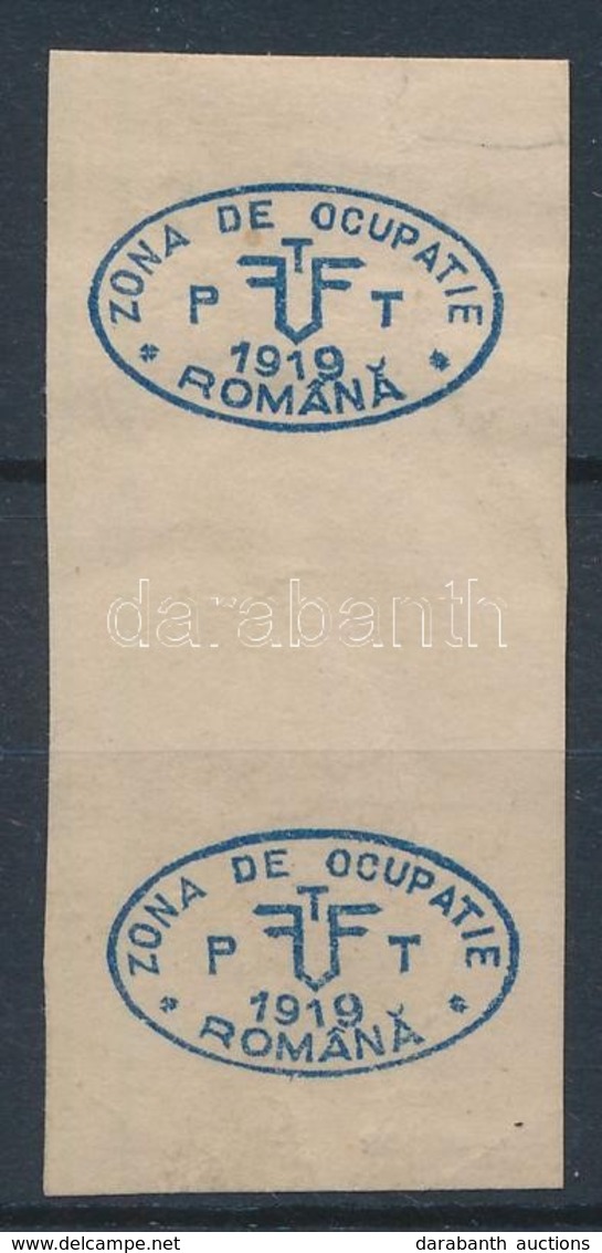 1919 Debrecen I. Megszállás A Felülnyomat Próbanyomata Párban, Enyvezetlen Papíron, Bodor Vizsgálójellel. Rendkívül Ritk - Andere & Zonder Classificatie