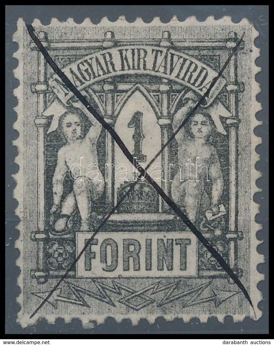 O 1873 Távírda Kőnyomat 1Ft T7 Tollvonással érvénytelenítve, Szép Hibátlan Darab (55.000) - Other & Unclassified