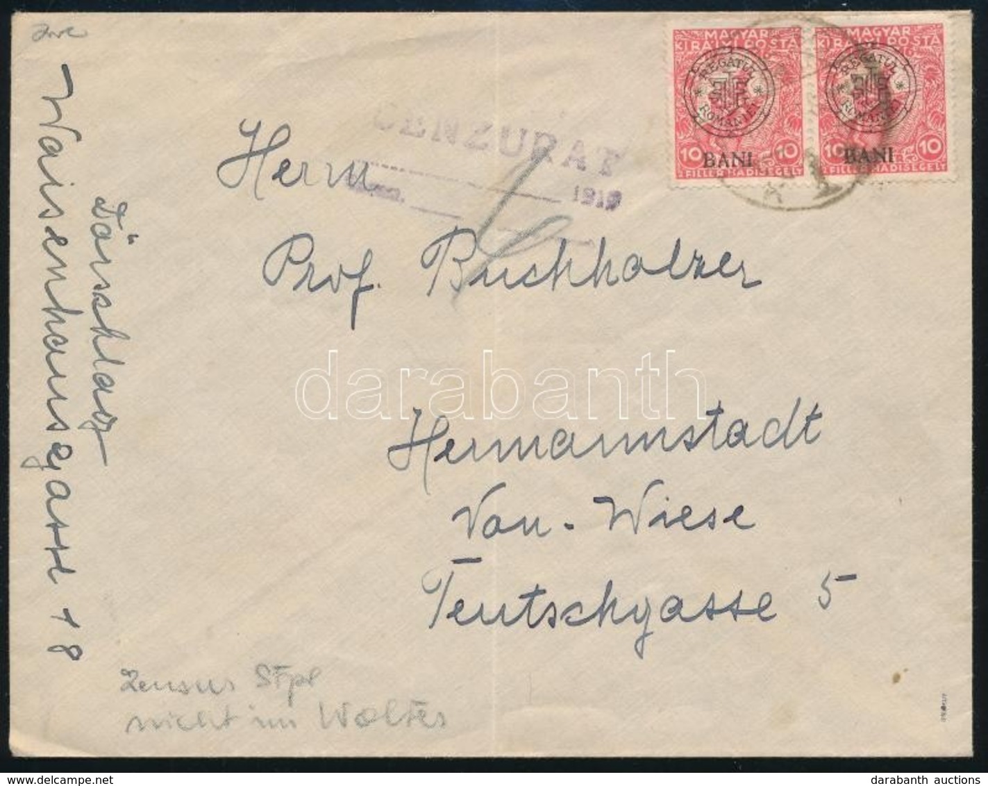 Kolozsvár 1920 Cenzúrás Levél Brassóból Nagyszebenbe. Signed: Bodor - Sonstige & Ohne Zuordnung