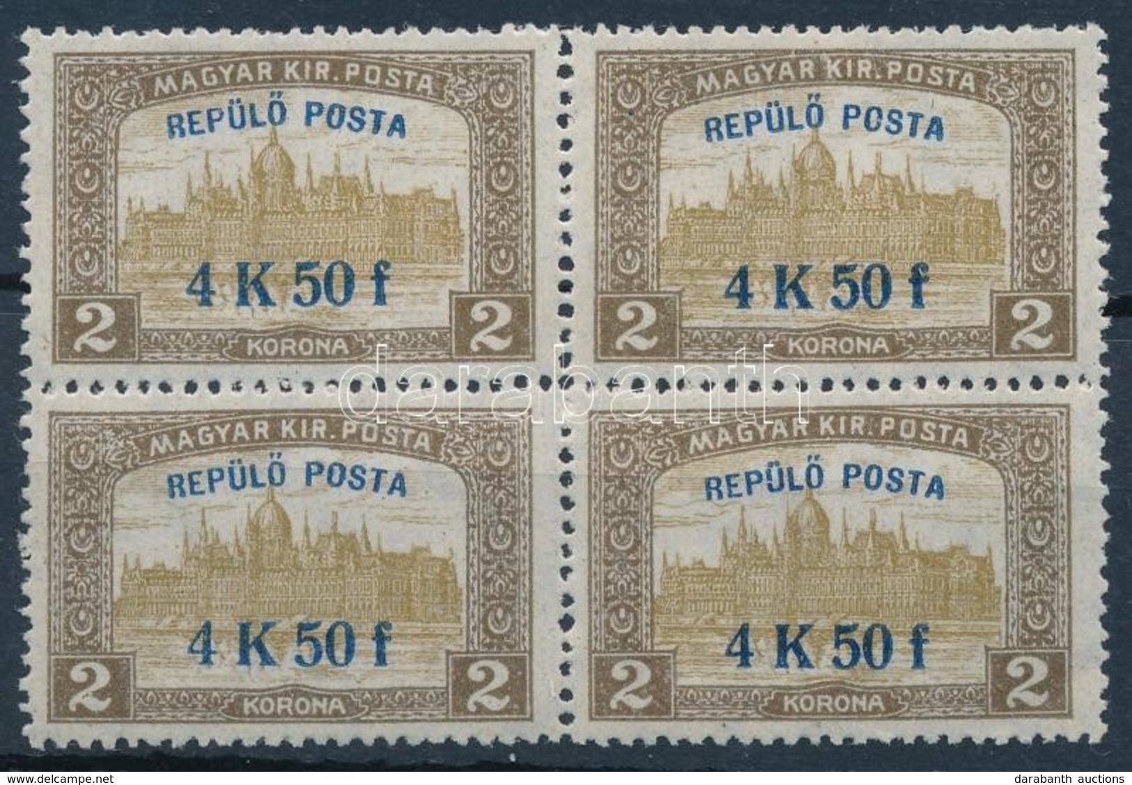 ** 1818 Repülő Posta  4K50f Négyestömb (30.000) - Altri & Non Classificati