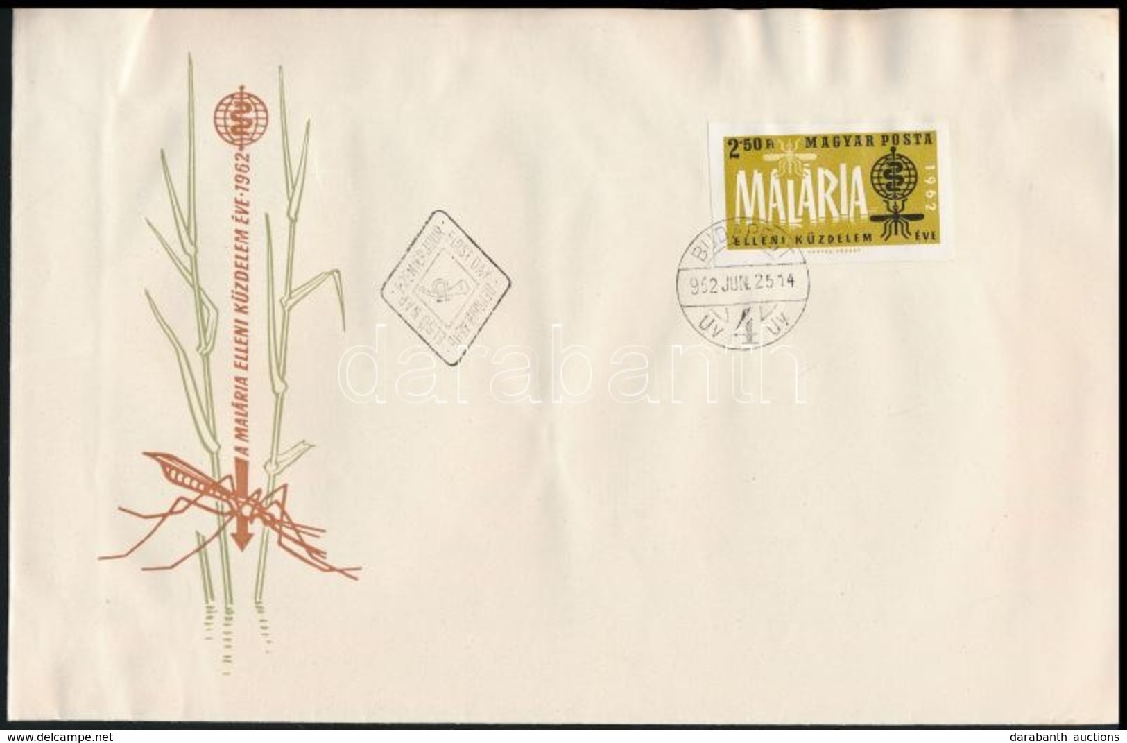 1962 Malária (I.) Vágott Bélyeg FDC-n - Andere & Zonder Classificatie