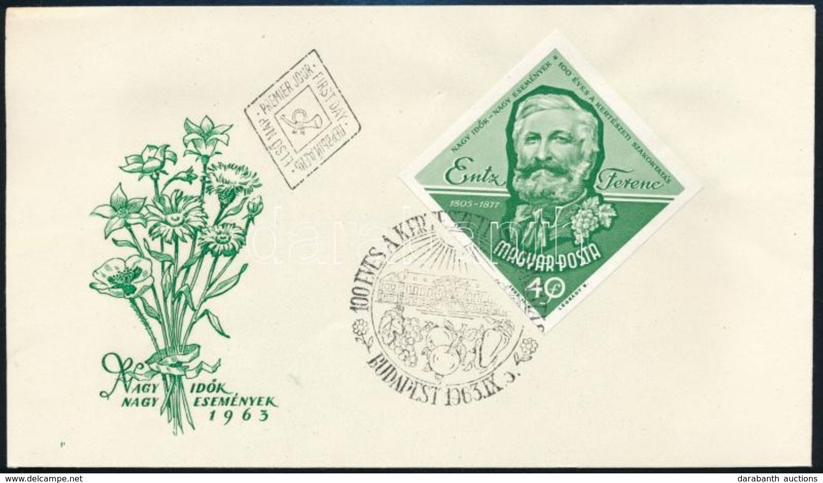 1963 Entz Ferenc Vágott Bélyeg FDC-n - Altri & Non Classificati