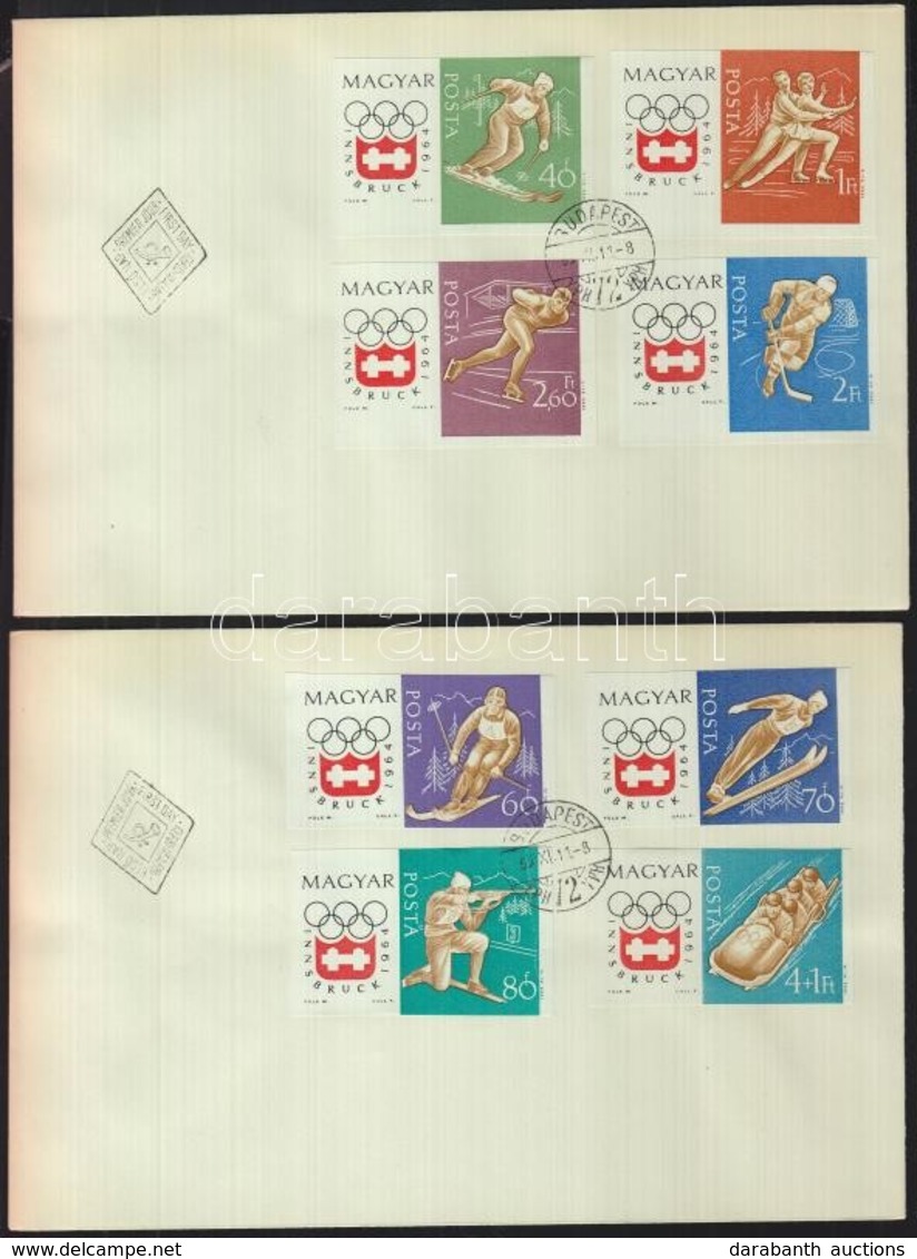 1963 Téli Olimpia (II.)- Innsbruck Vágott Sor 2db FDC-n (3.500) - Sonstige & Ohne Zuordnung