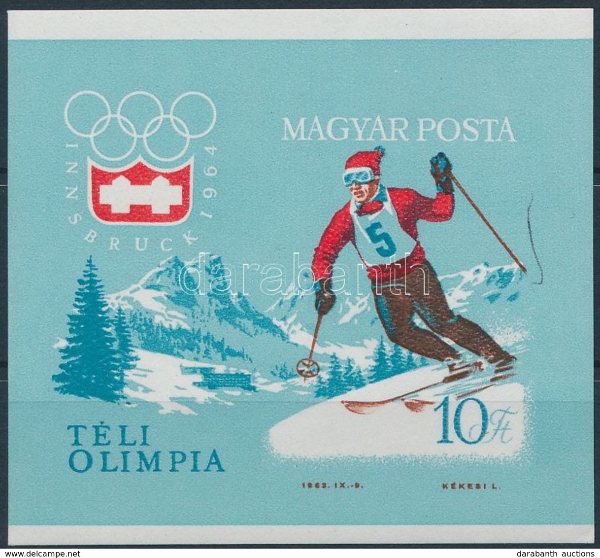 ** 1964 Téli Olimpia (II.) - Innsbruck Vágott Blokk (6.000) - Altri & Non Classificati
