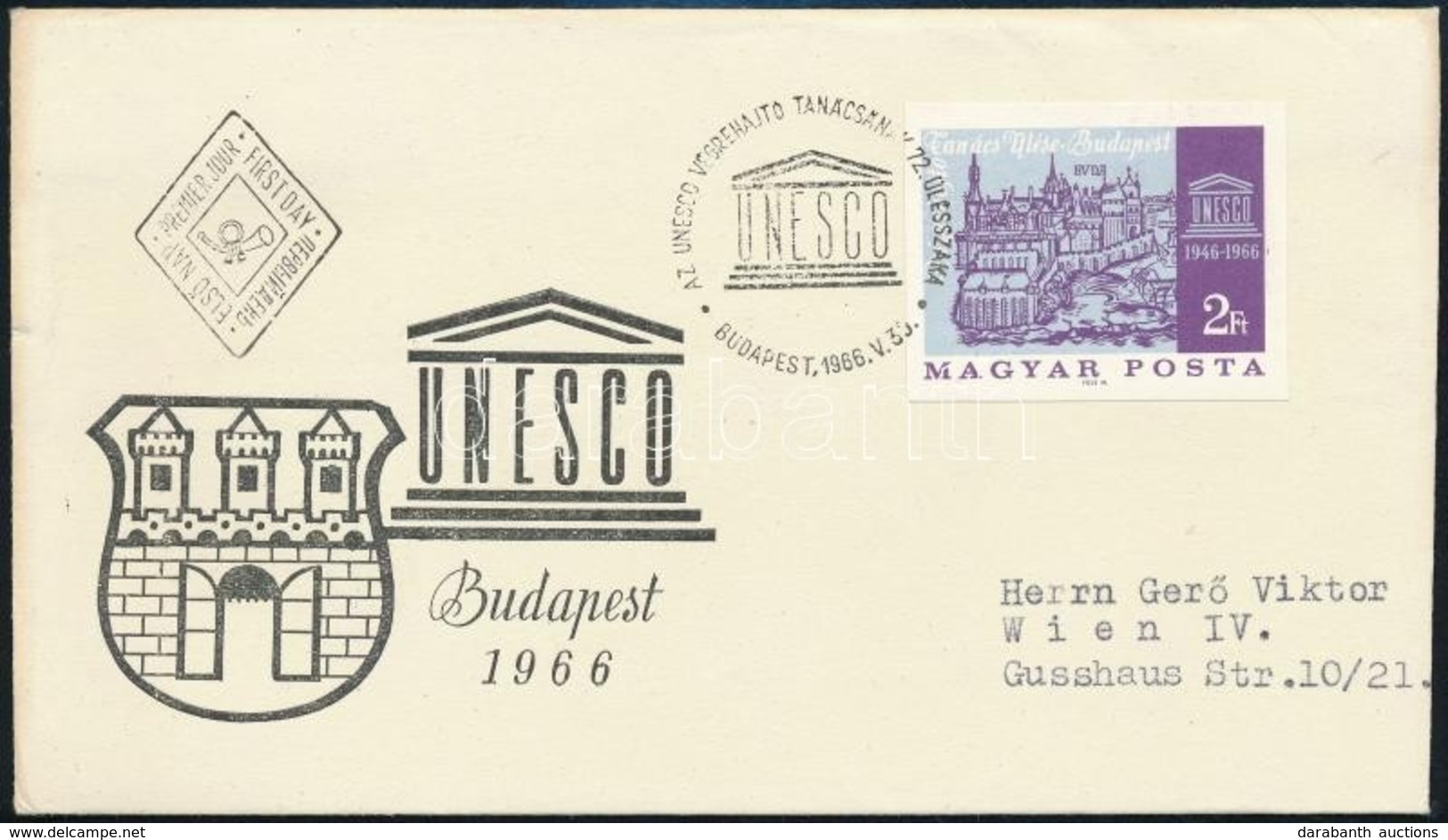 1966 Évfordulók (IV.) UNESCO Vágott Bélyeg FDC-n - Altri & Non Classificati