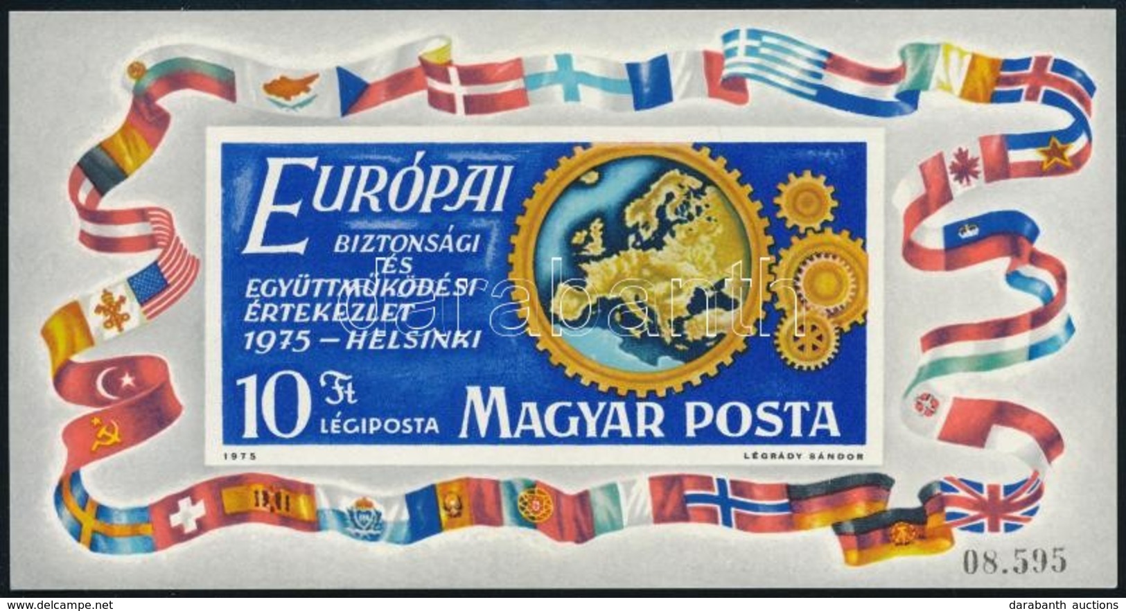 ** 1975 Európai Biztonsági és Együttműködési értekezlet Vágott Blokk (10.000) (ujjlenyomat / Finger Print) - Sonstige & Ohne Zuordnung