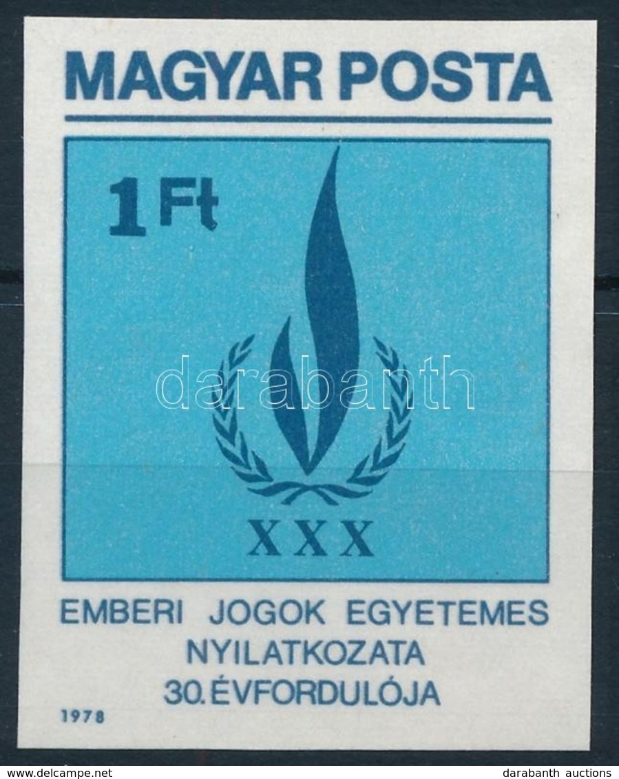 ** 1979 Emberi Jogok Egyetemes Nyilatkozata Vágott Bélyeg - Sonstige & Ohne Zuordnung