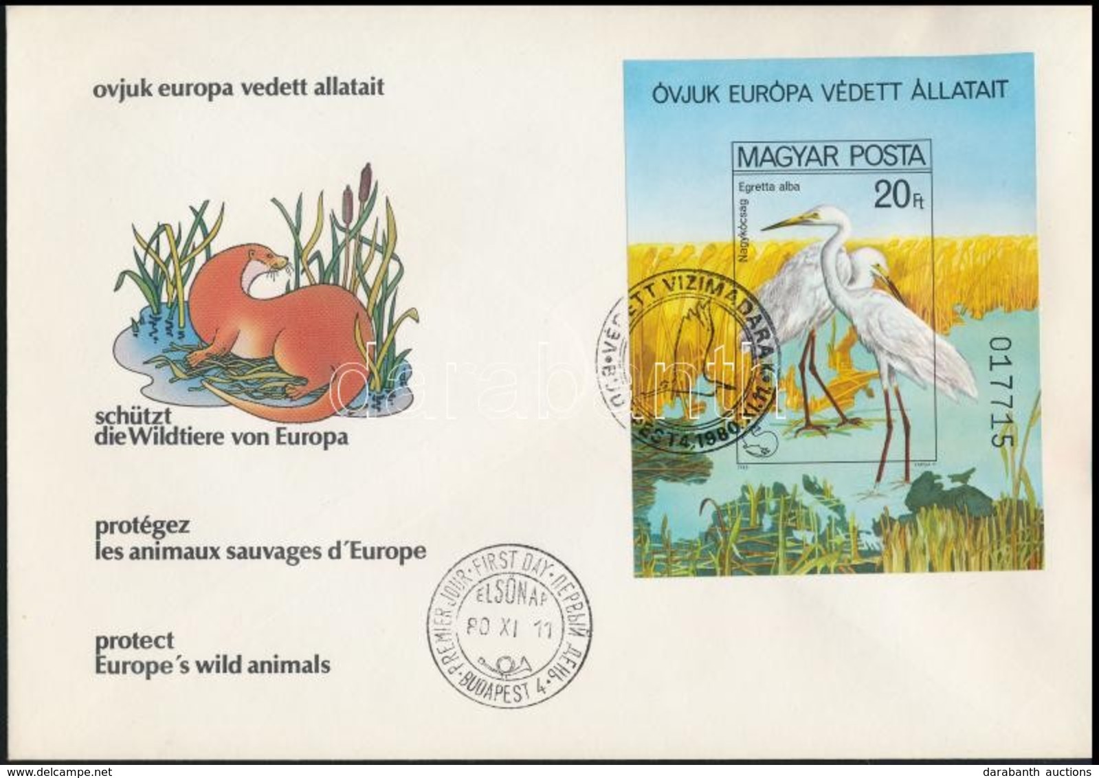 1980 Madarak Vágott Blokk FDC-n (6.000) - Altri & Non Classificati