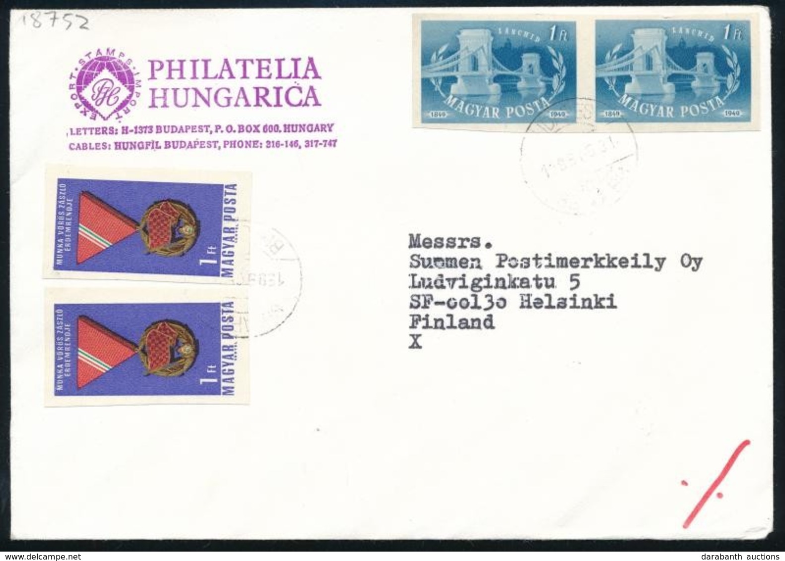 1989 Levél 15 Vágott Bélyeggel Bérmentesítve, Közte 1949 Lánchíd Vágott 1Ft-os Bélyegek Is - Sonstige & Ohne Zuordnung