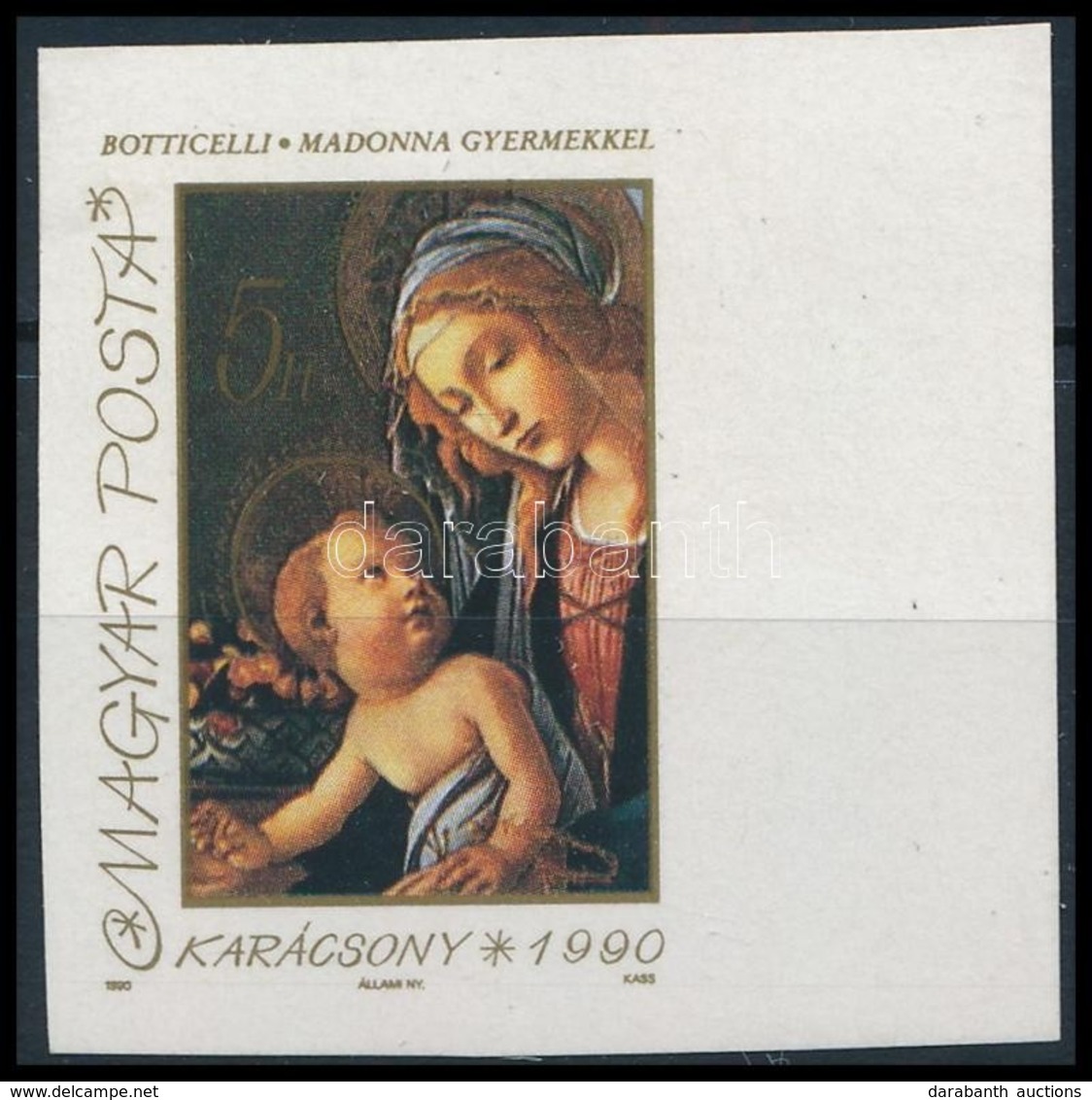 ** 1990 Karácsony ívszéli Vágott Bélyeg - Altri & Non Classificati