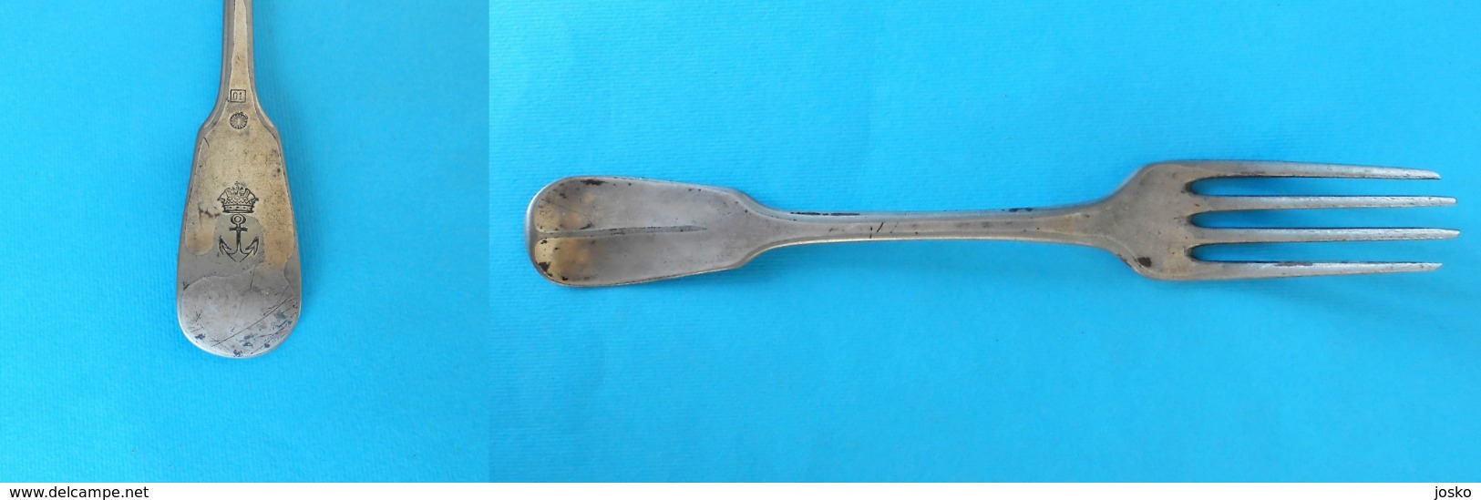 UNKOWN SHIPPING COMPANY - Original Antique Fork * Larger Size * Fourchette Gabel Forchetta Tenedor - Altri & Non Classificati