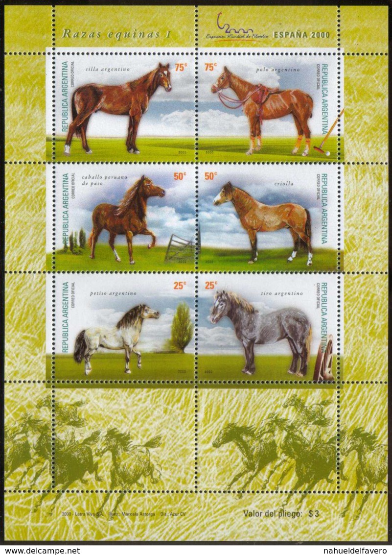 Argentine, Feuille De Bloc De Cheval - Blocks & Kleinbögen