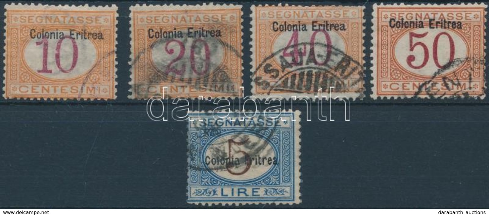 O Olasz Eritrea 1903 Portó értékek Mi 2-3 I, 5-6 I, 10 II (Mi EUR 450.-) - Sonstige & Ohne Zuordnung