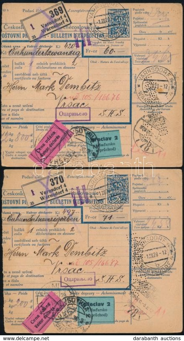 1928 3 Db Csehszlovák Csomagszállító - Sonstige & Ohne Zuordnung