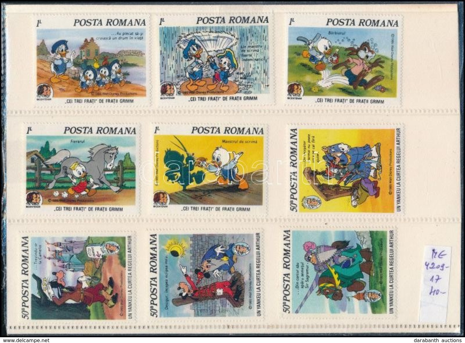 ** Románia 1985 Walt Disney Mi 4209-4217 + Blokk 220-221 (Mi EUR 80.-) - Altri & Non Classificati