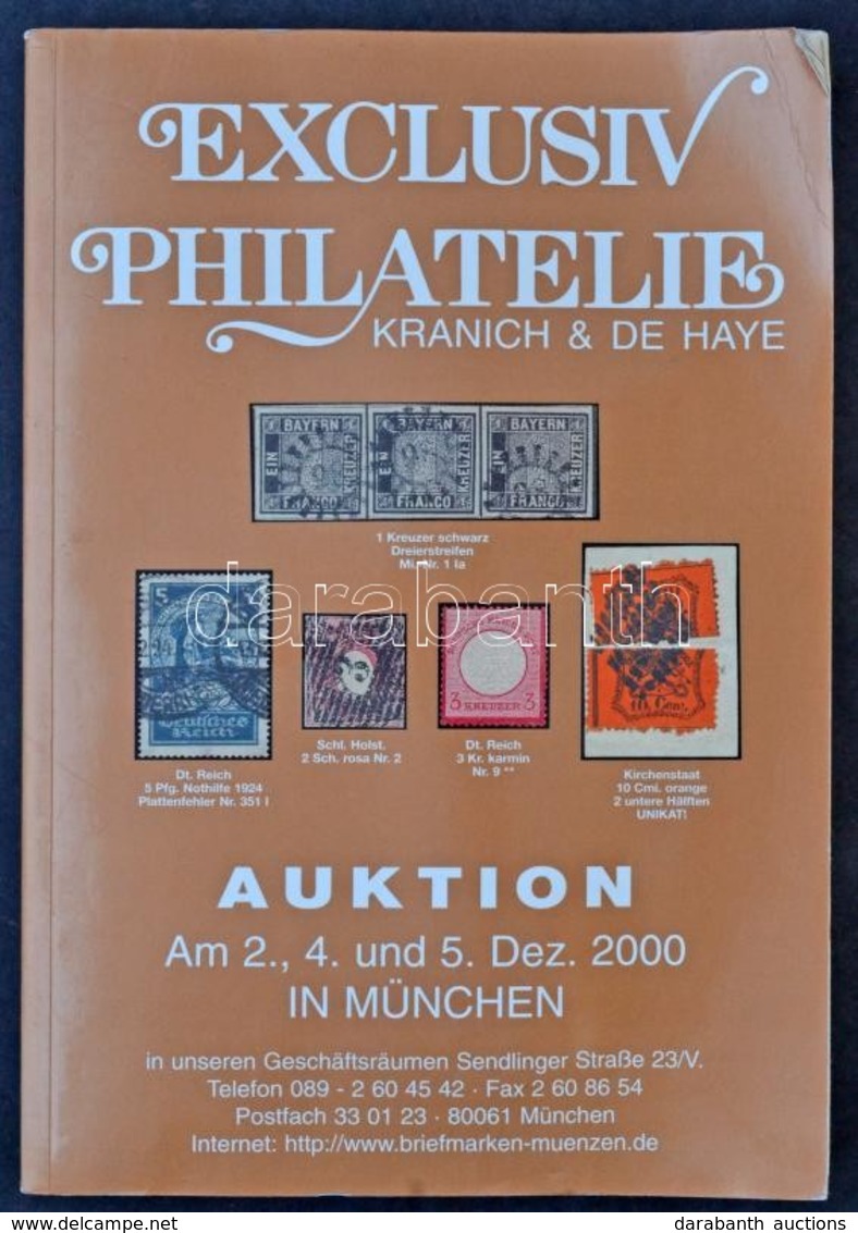 Exclusiv-Philatelie Kranich & De Haye Filatéliai árverési Katalógus, 2000 Viseltes állapotban, Hullámos Lapokkal - Andere & Zonder Classificatie
