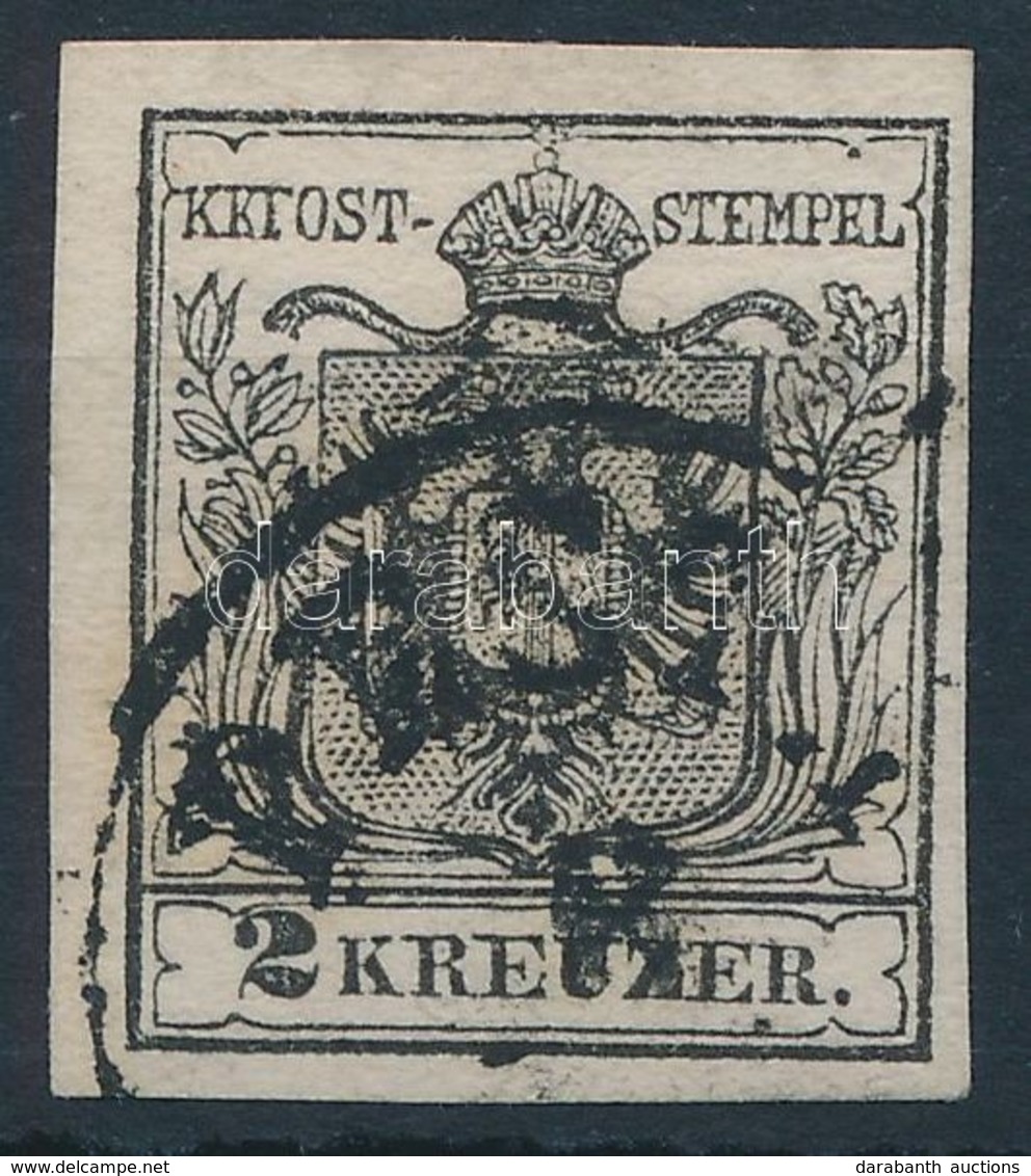 O 1850 2kr HP IIIb B Lemez, Fekete 'PEST(H)' Certificate: Strakosch - Andere & Zonder Classificatie