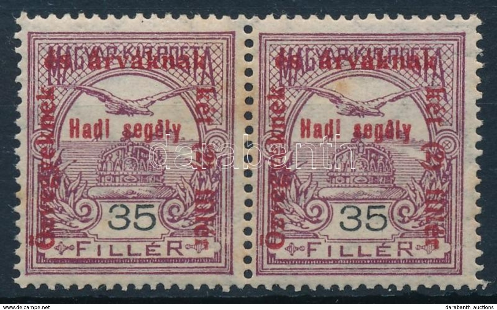 ** 1915 Hadisegély 35f Pár, 1 Bélyeg II. Típusú - Andere & Zonder Classificatie