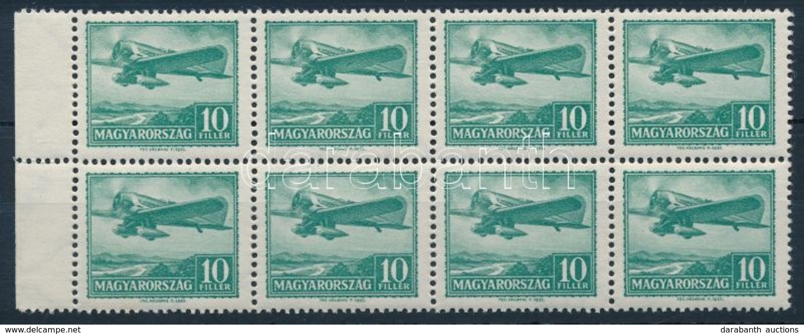 ** 1933 Repülő 10f ívszéli Nyolcastömb (8.000) - Altri & Non Classificati