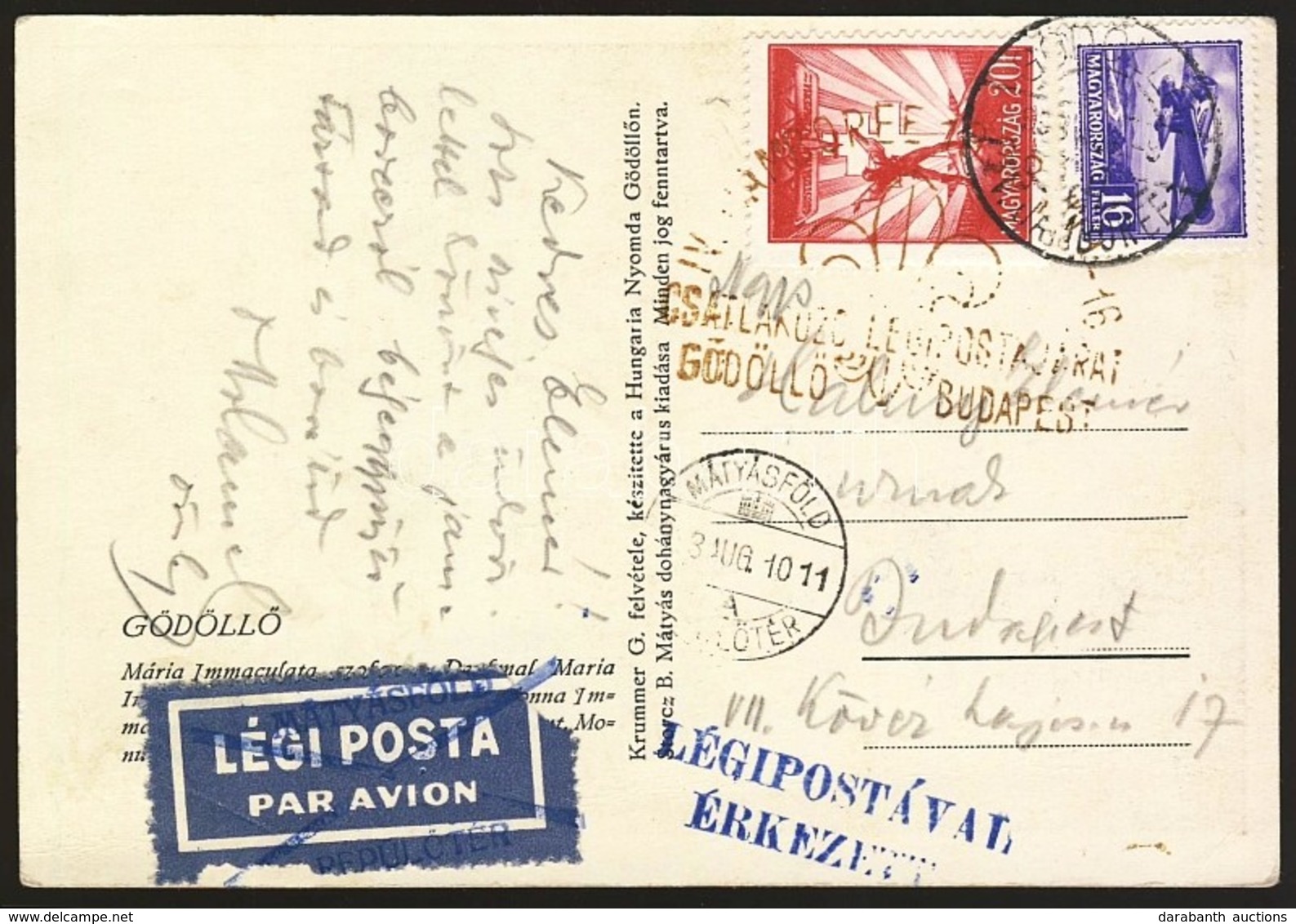 1933 Képeslap Jamboree Alkalmi Bélyegzéssel, Cserkész Légipostával Budapestre / Postcard With Jamboree Special Cancellat - Sonstige & Ohne Zuordnung