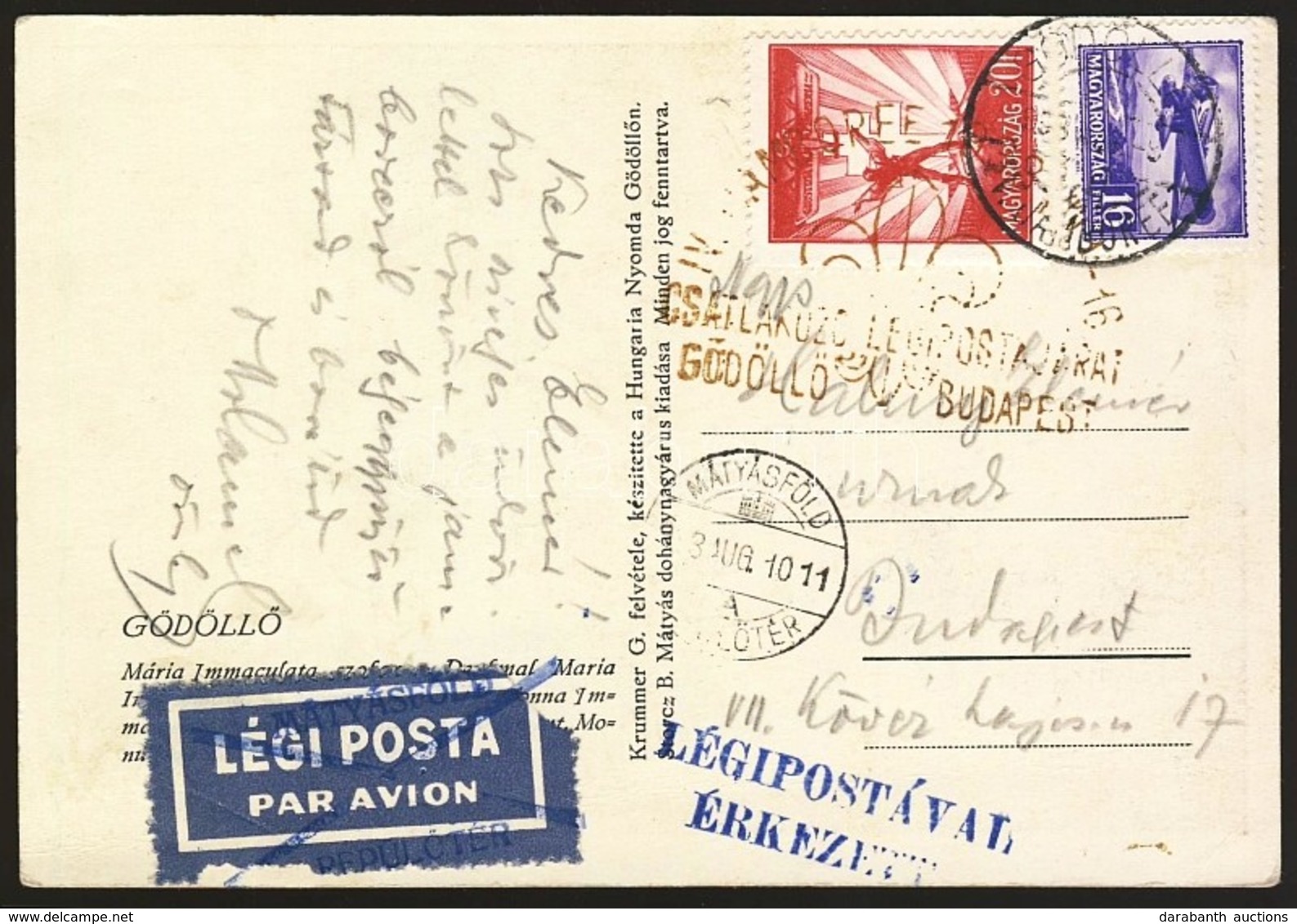 1933 Képeslap Jamboree Alkalmi Bélyegzéssel, Cserkész Légipostával Budapestre / Postcard With Jamboree Special Cancellat - Andere & Zonder Classificatie