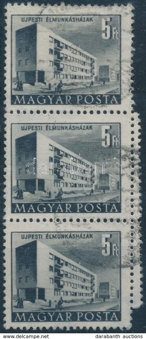 O 1951 Épületek (I.)  5 Ft Hármascsík Dupla Fogazással - Altri & Non Classificati