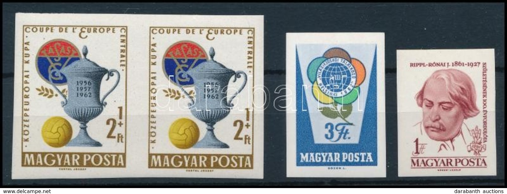 ** 1961-1962 4 Db Vágott Bélyeg, Közte Egy Pár - Sonstige & Ohne Zuordnung