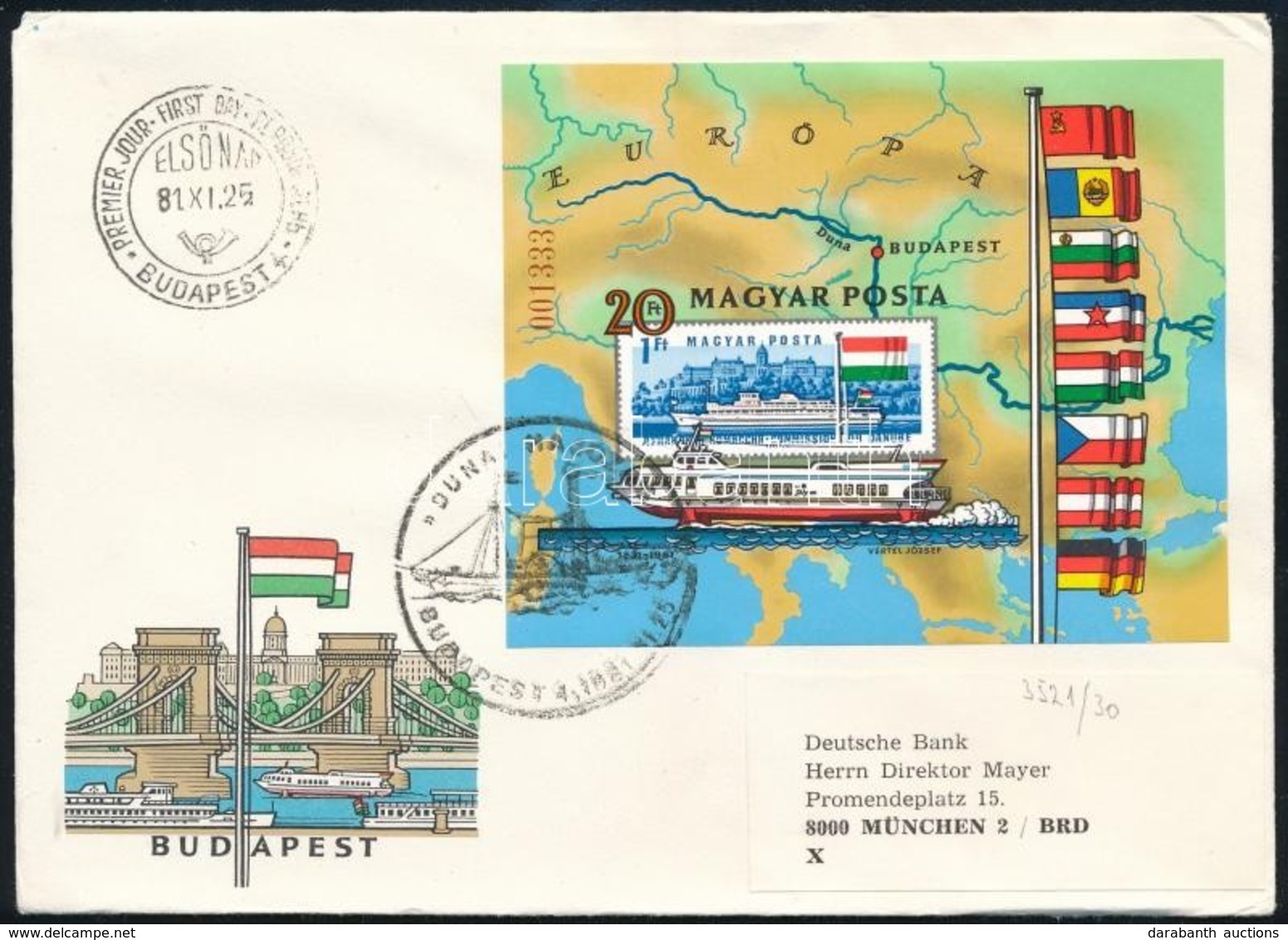 1981 Duna Vágott Blokk FDC-n - Sonstige & Ohne Zuordnung