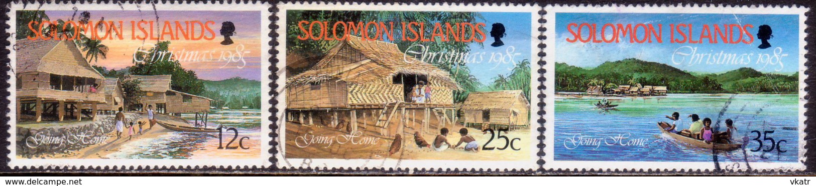 SOLOMON ISLANDS 1985 SG #547-49 Compl.set Used Christmas - Salomon (Iles 1978-...)