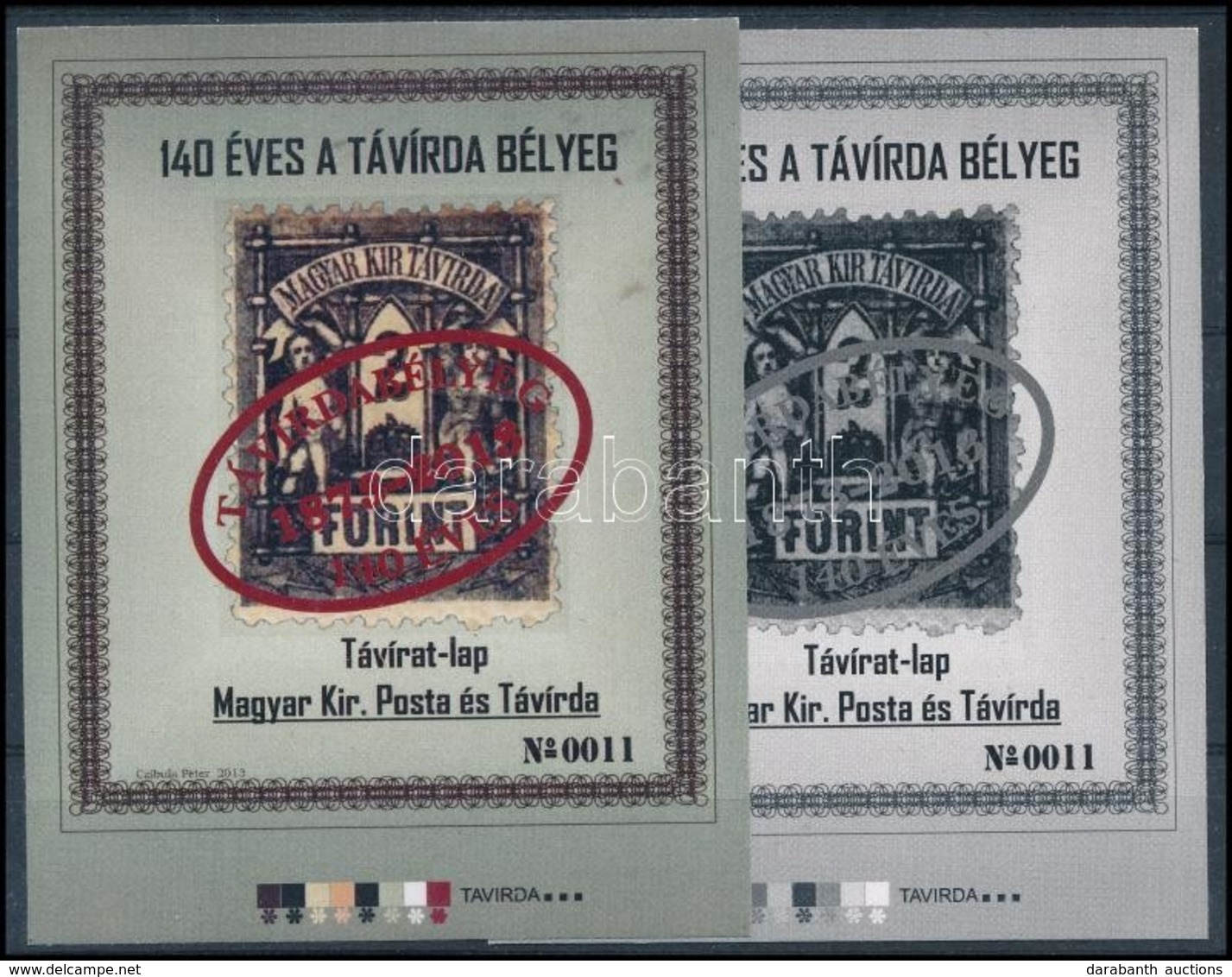 ** 2013 140 éves A Távírda Bélyeg 2 Db Klf Emlékív - Altri & Non Classificati