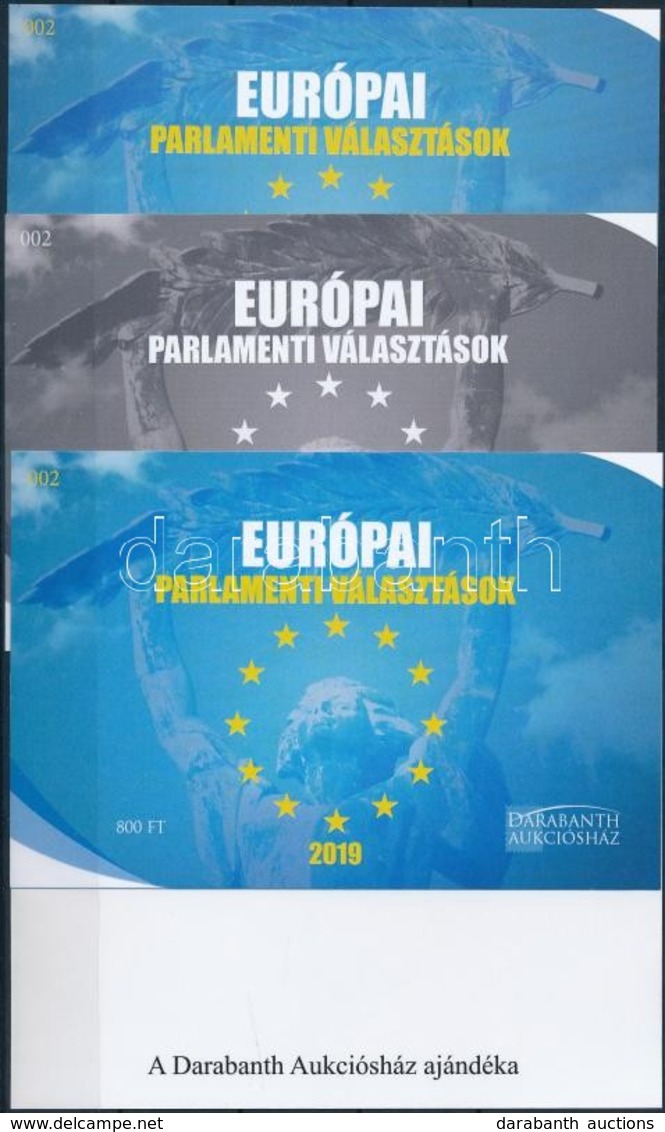 ** 2019 Európai Parlamenti Választások 4 Db-os Emlékív Garnitúra Azonos Sorszámmal No 002 - Sonstige & Ohne Zuordnung