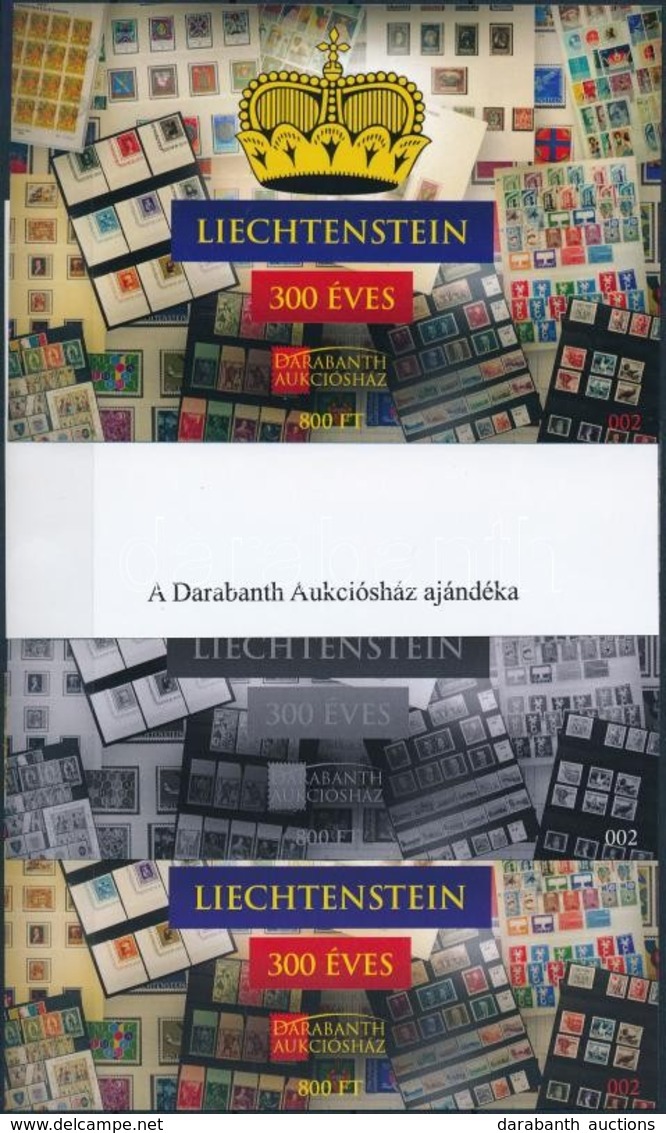 ** 2019 Liechtenstein 300 éves 4 Db-os Emlékív Garnitúra No 002 - Sonstige & Ohne Zuordnung