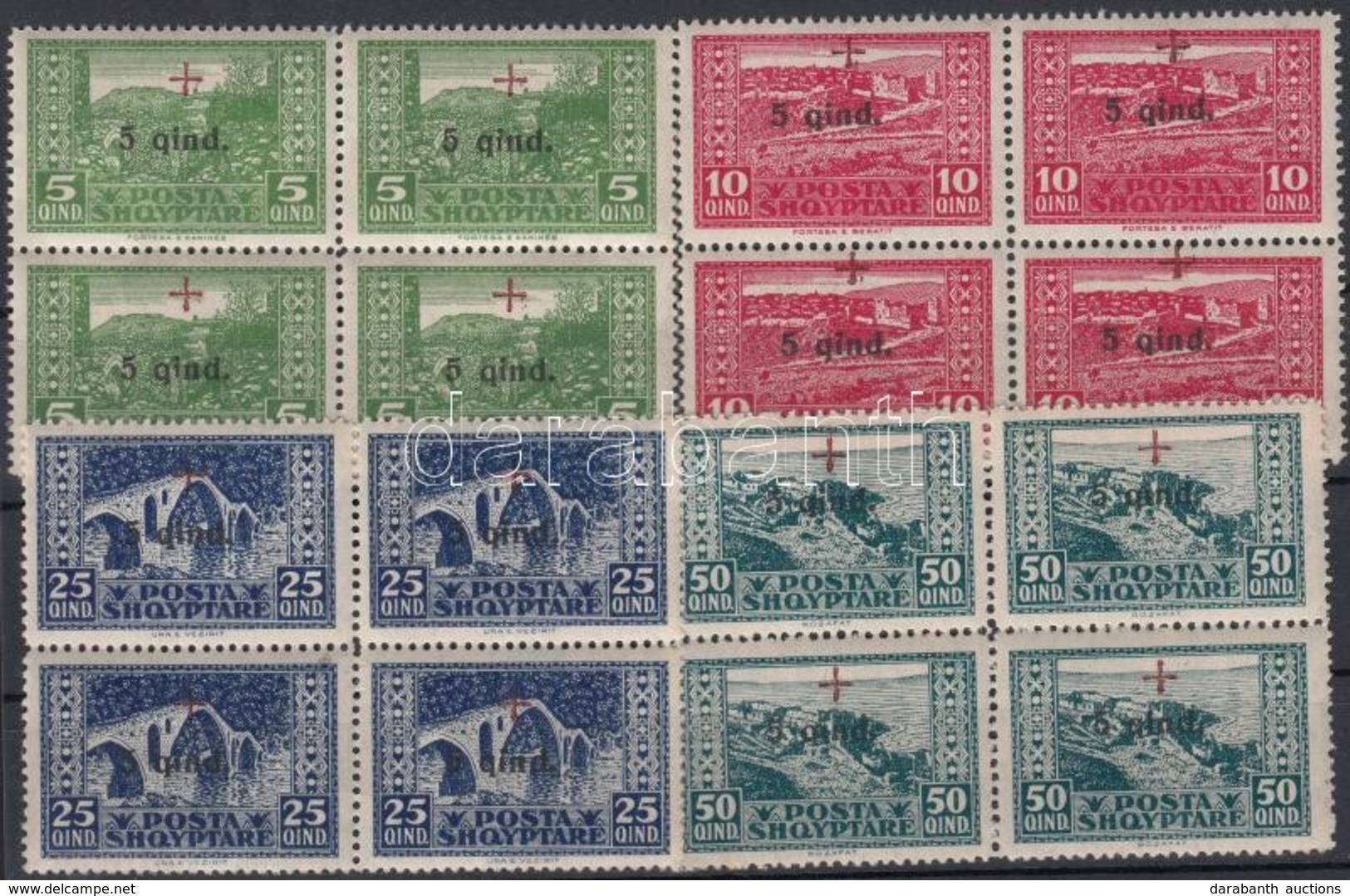 ** 1924 Vöröskereszt (I) Sor Négyestömbökben Mi 96-99 - Altri & Non Classificati