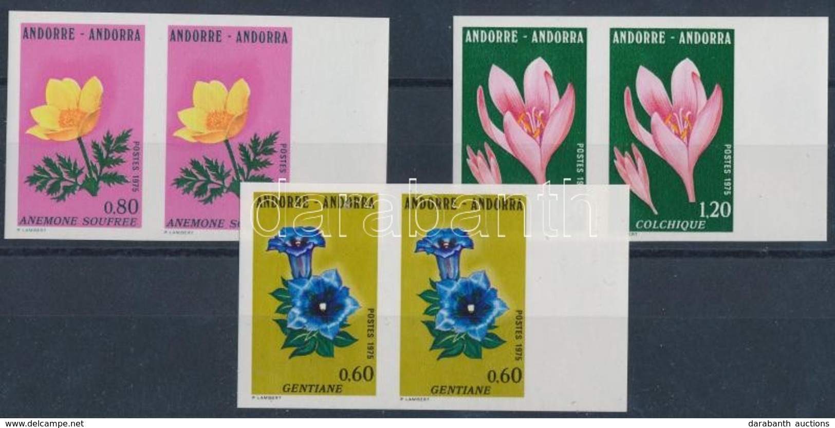 ** 1975 Virágok ívszéli Vágott Sor Párokban Mi 266-268 - Sonstige & Ohne Zuordnung