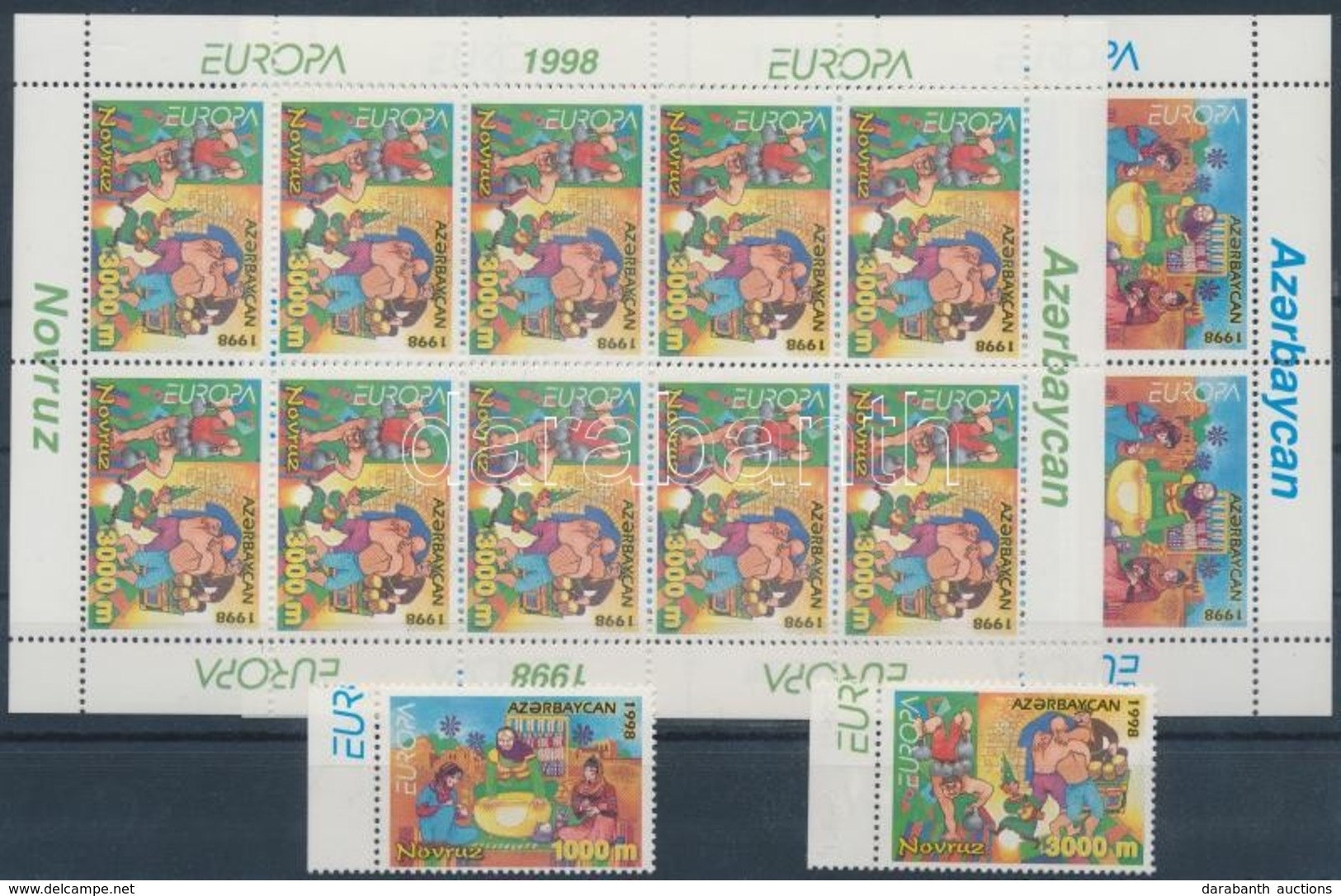 ** 1998 Europa CEPT: Nemzeti ünnepek ívszéli Sor + Kisív Pár Mi 438-439 - Otros & Sin Clasificación