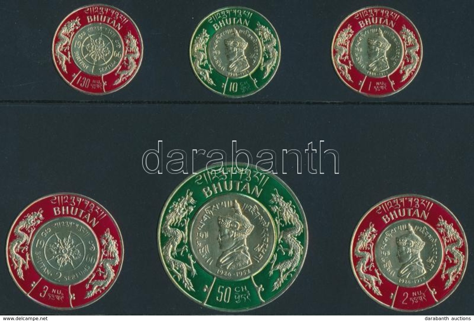 ** 1966 Jigme Wangchuk Király Arany Sor,
King Jigme Wangchuk Golden Set
Mi 86-94 - Altri & Non Classificati