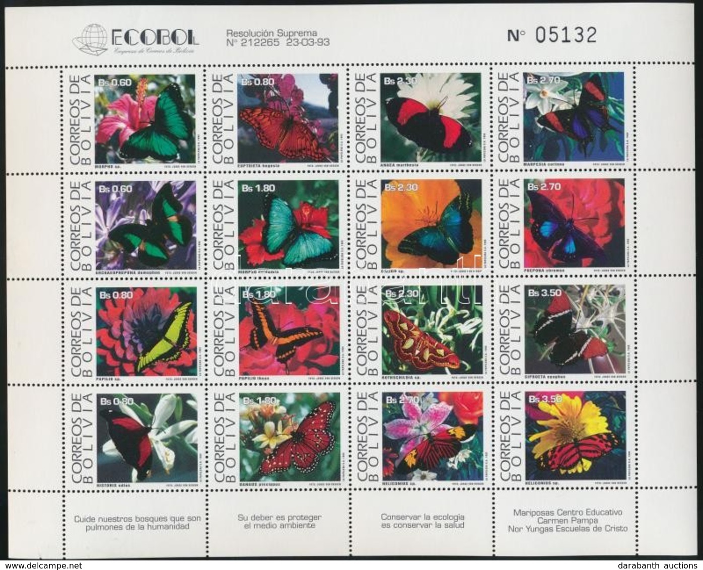 ** 1993 Lepkék Kisív Mi 1193-1208 - Altri & Non Classificati