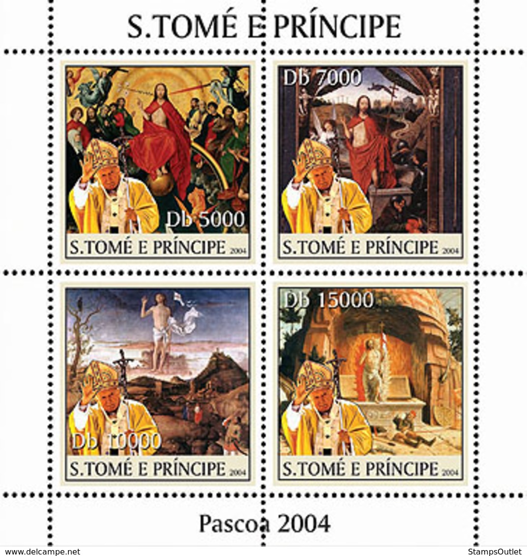 S. TOME & PRINCIPE 2004 - Paintings & Pope 4v - YT1926-1929,  Mi 2663-2666 - São Tomé Und Príncipe