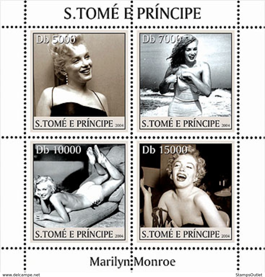 S. TOME & PRINCIPE 2004 - Marilyn Monroe 4v - YT 1938-1941,  Mi 2649-2652 - Sao Tome And Principe