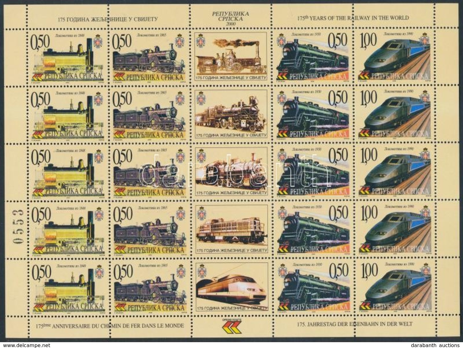 ** 2000 Mozdonyok Kisív Mi 179-182 - Andere & Zonder Classificatie