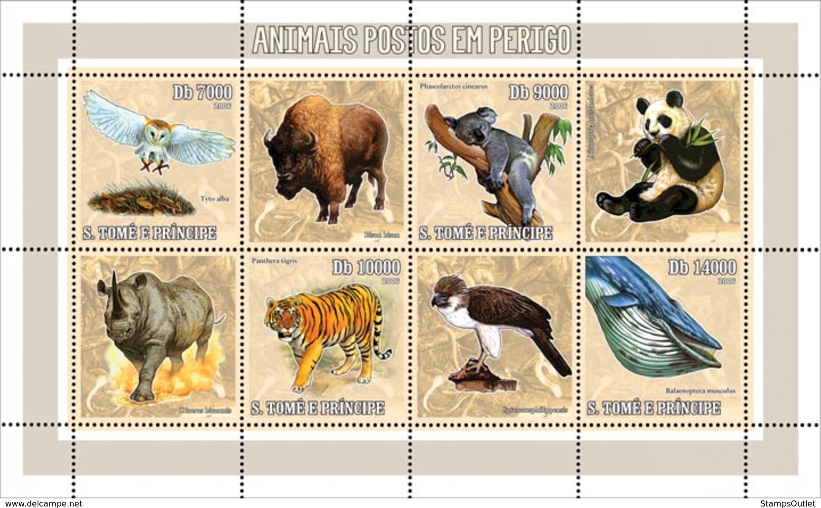 S. TOME & PRINCIPE 2006 - Endangered Animals 4v - YT 2046-2049,  Mi 2794-2797 - Sao Tome Et Principe