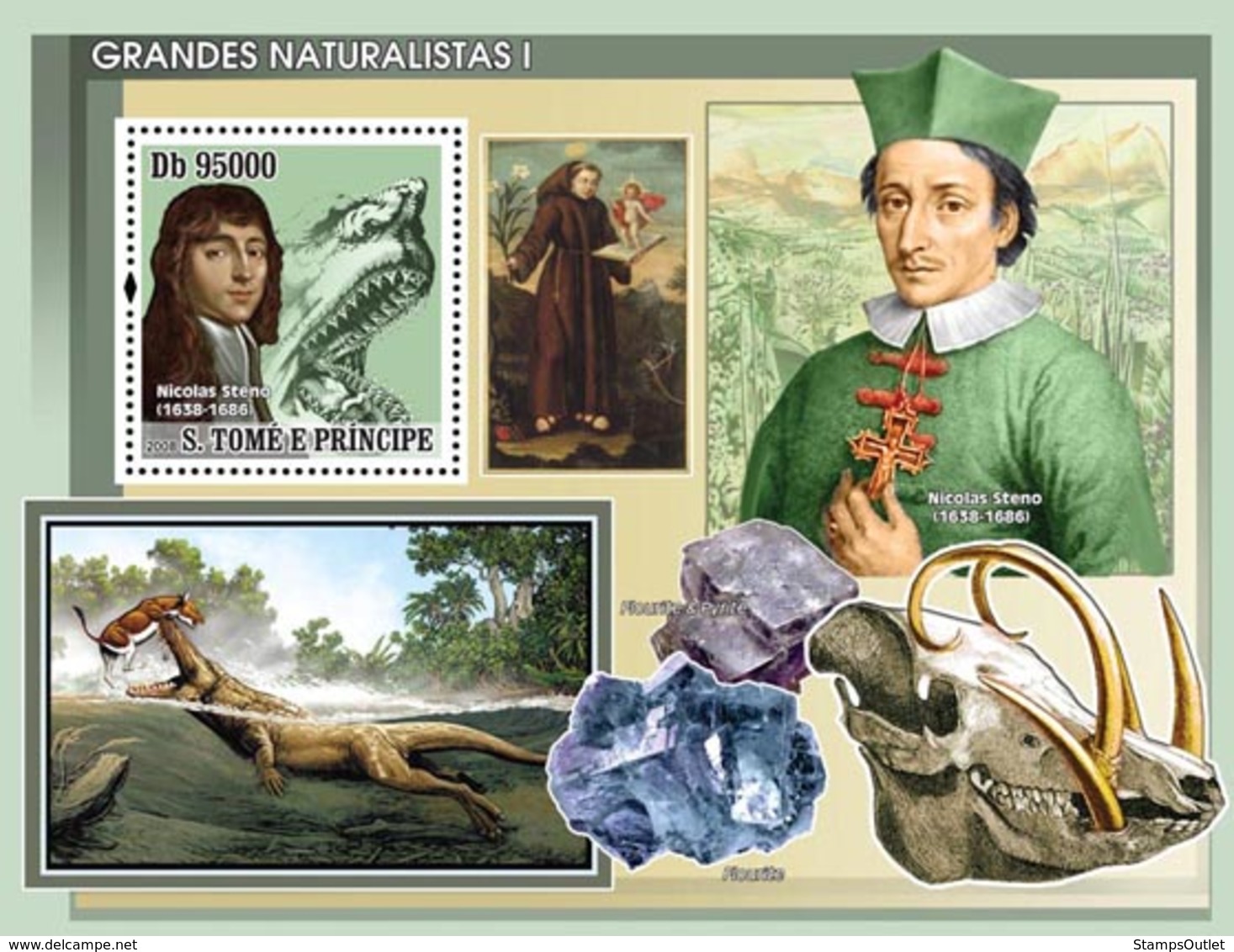 S. TOME & PRINCIPE 2008 - Naturalists I S/s - YT 412, Mi 3394/BL646 - Sao Tome And Principe