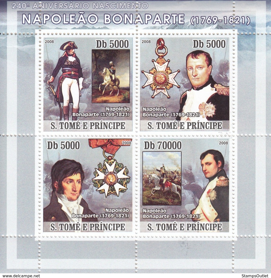 S. TOME & PRINCIPE 2008 - Napoleon 4v - YT 2562-2565, Mi 3262-3265 - São Tomé Und Príncipe