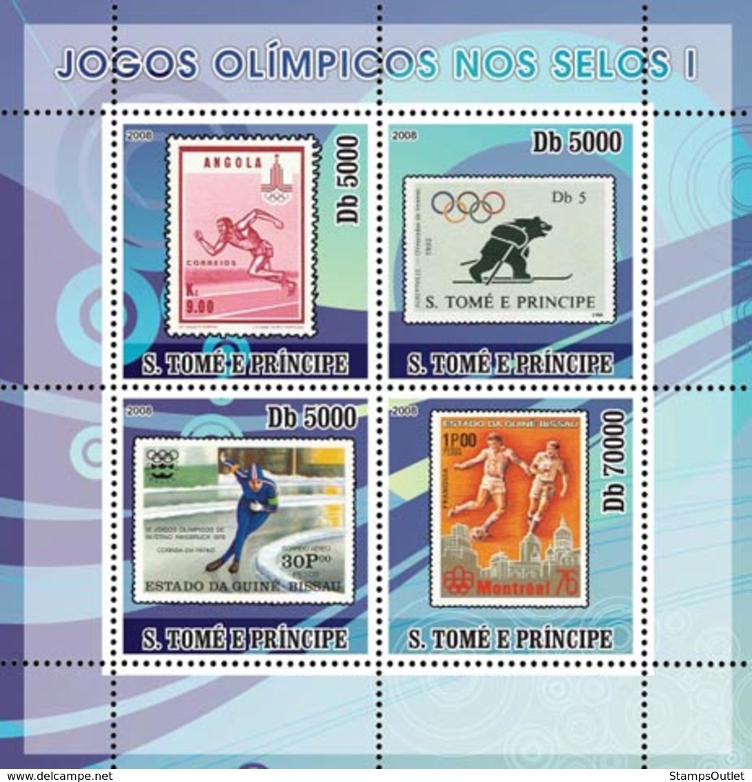 S. TOME & PRINCIPE 2008 - Olympic Games On Stamps I 4v - YT 2624-2627, Mi 3460-3463 - Sao Tomé E Principe