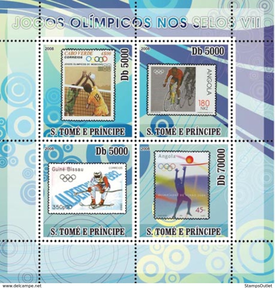 S. TOME & PRINCIPE 2008 - Olympic Games On Stamps VII 4v - YT 2648-2651 Mi 3484-3487 - Sao Tome Et Principe