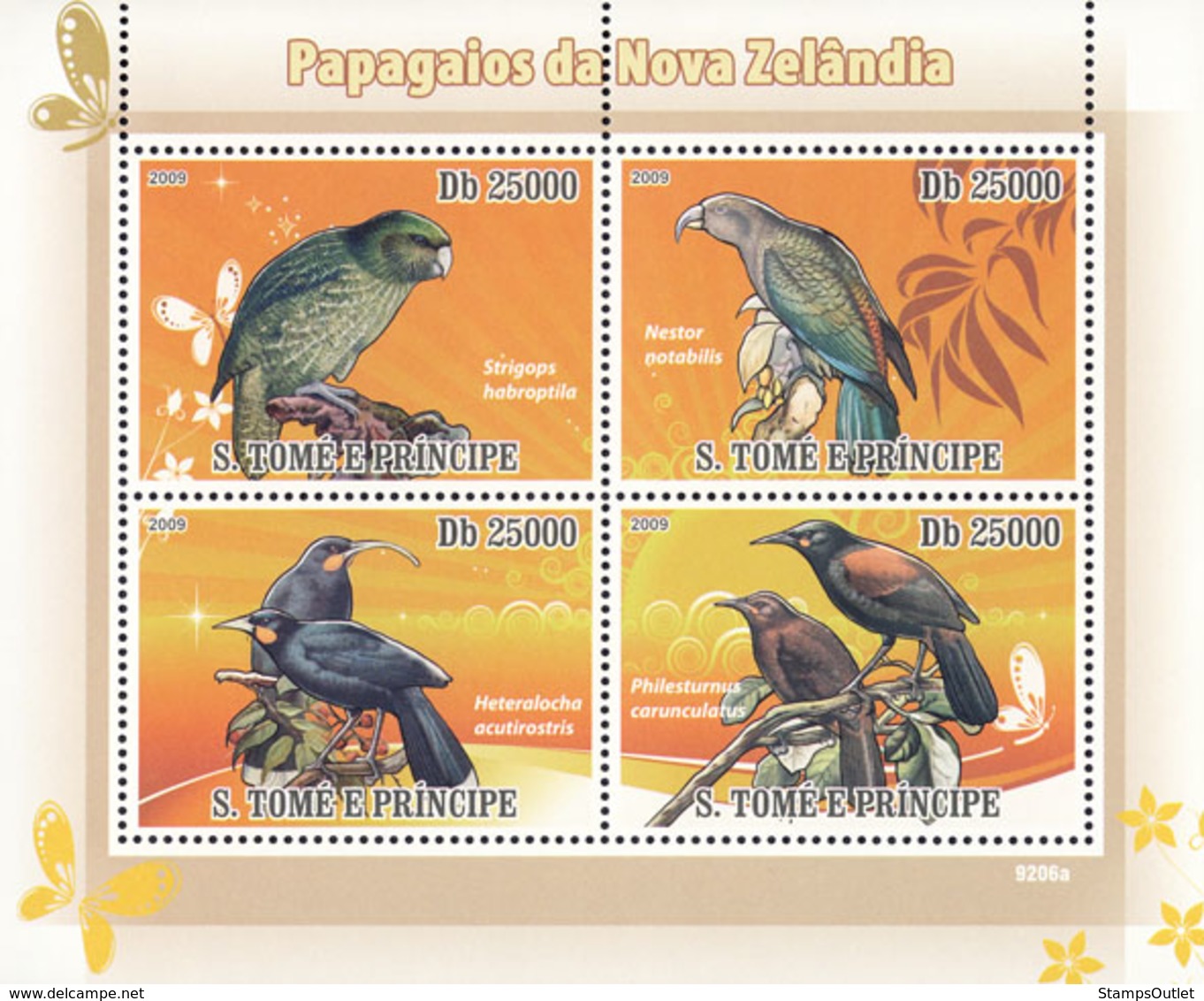 S. TOME & PRINCIPE 2009 - Parrots Of New Zealand 4v - YT 2992-2995, Mi 3889-3892 - Sao Tome And Principe