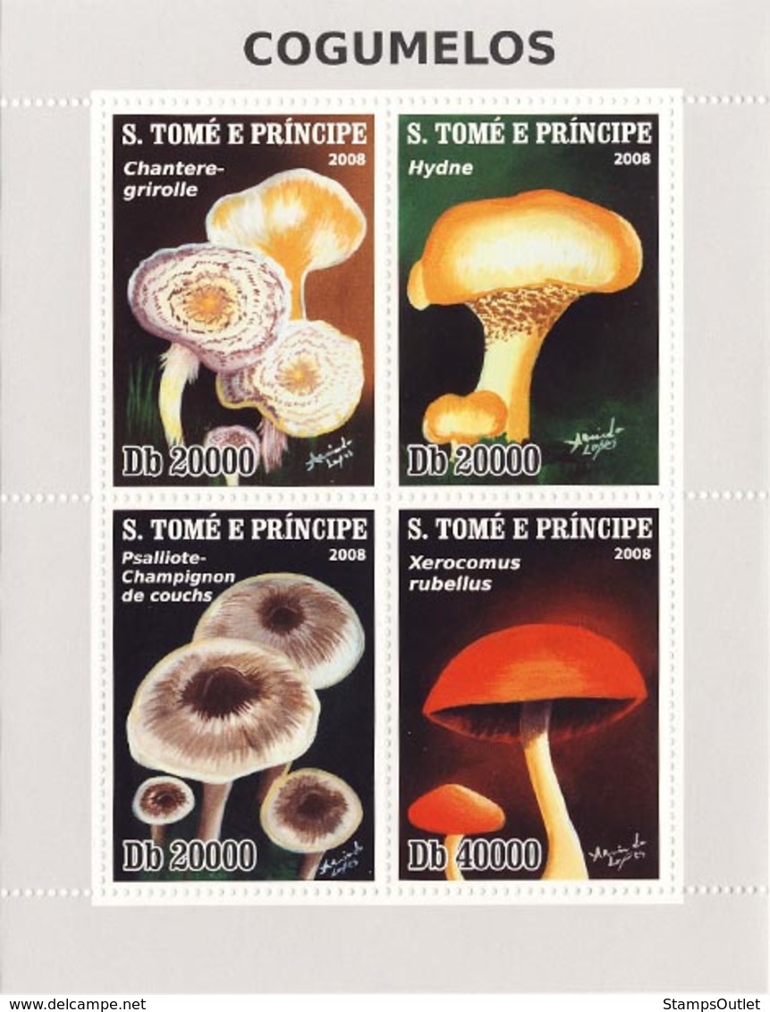 S. TOME & PRINCIPE 2009 - Mushrooms Of Sao Tome & Principe 4v - YT 3102-3105, Mi 4021-4024 - São Tomé Und Príncipe