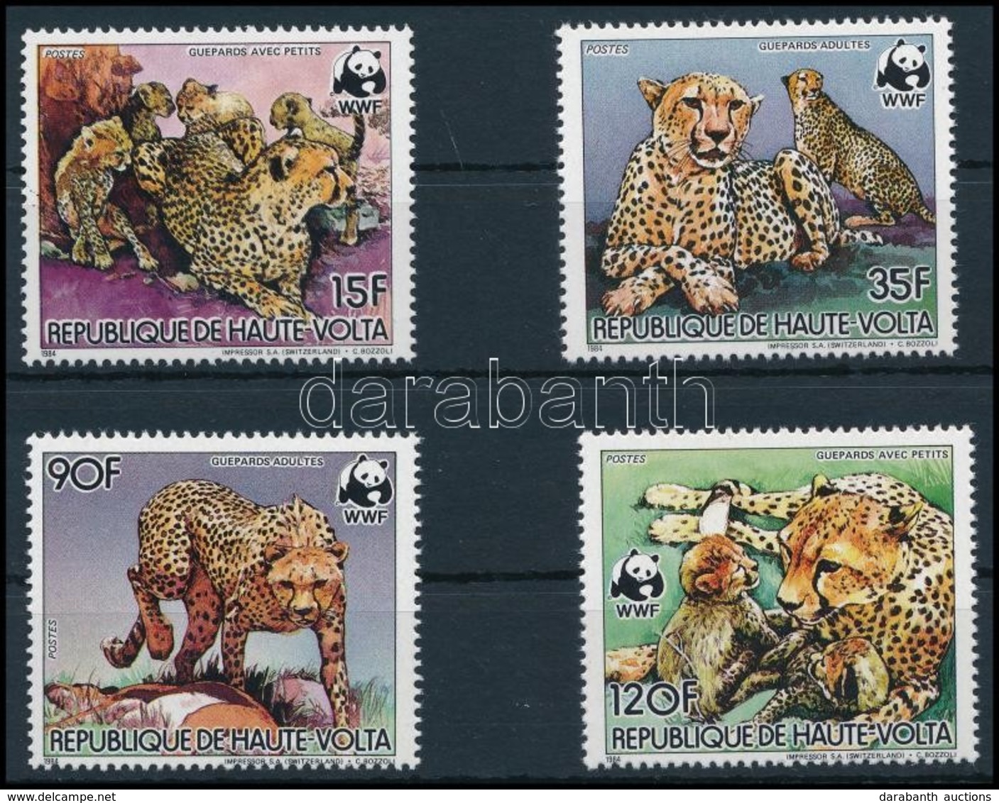 ** 1984 WWF Gepárdok Sor,
WWF Cheetah Set
Mi 957-960 - Andere & Zonder Classificatie